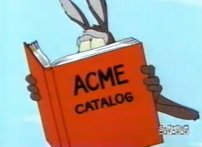 Wile E Coyote with acme ordering catalogue